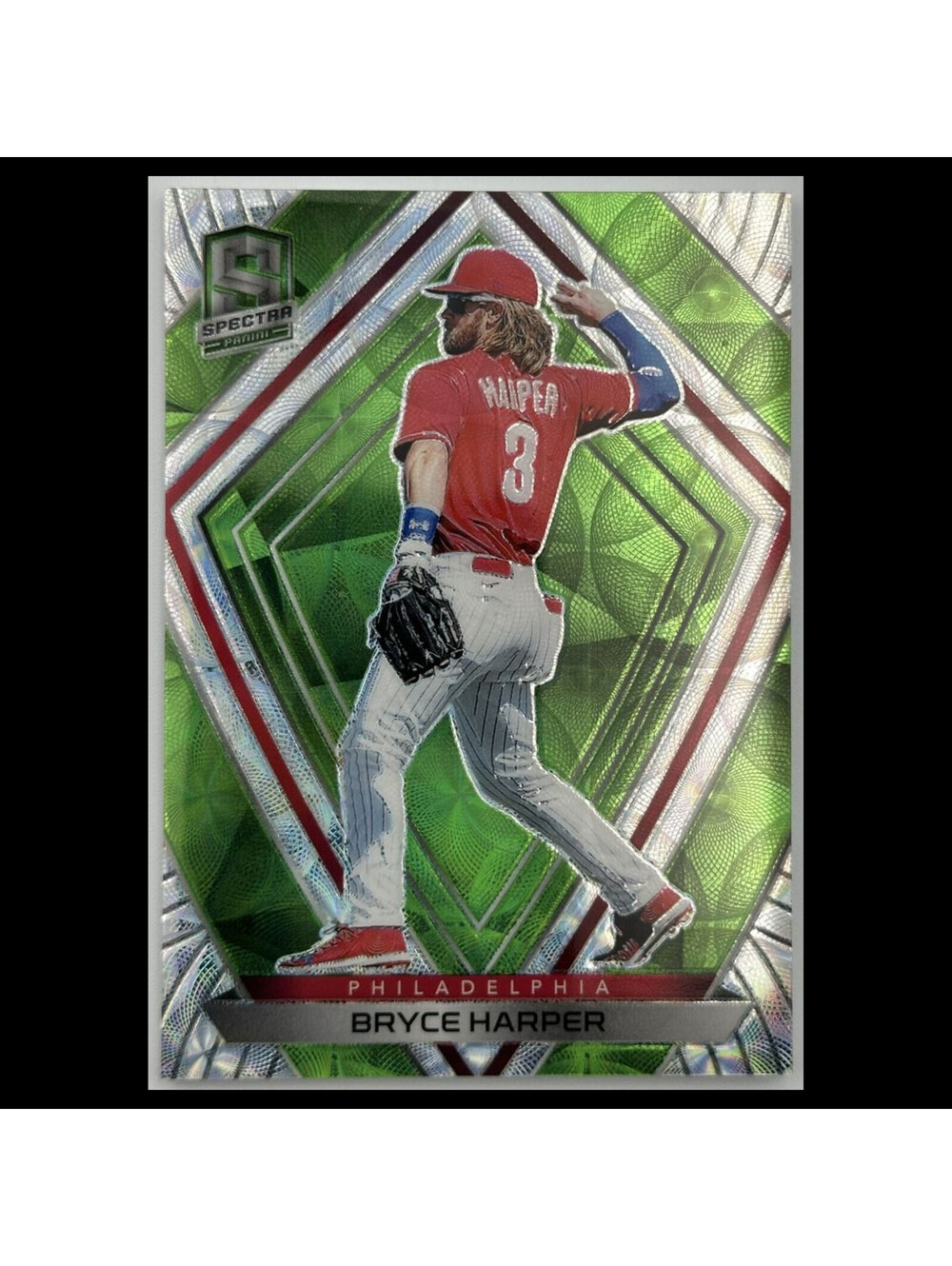 Bryce Harper #67 2020 Panini Chronicles Spectra Neon Green Philadelphia Phillies